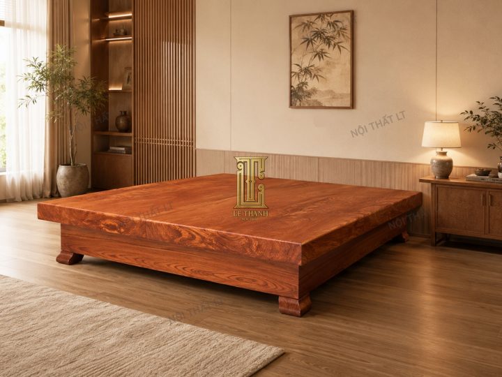Sập Gỗ Gõ Đỏ Cao Cấp Dáng Cao Hiện Đại – GN05
